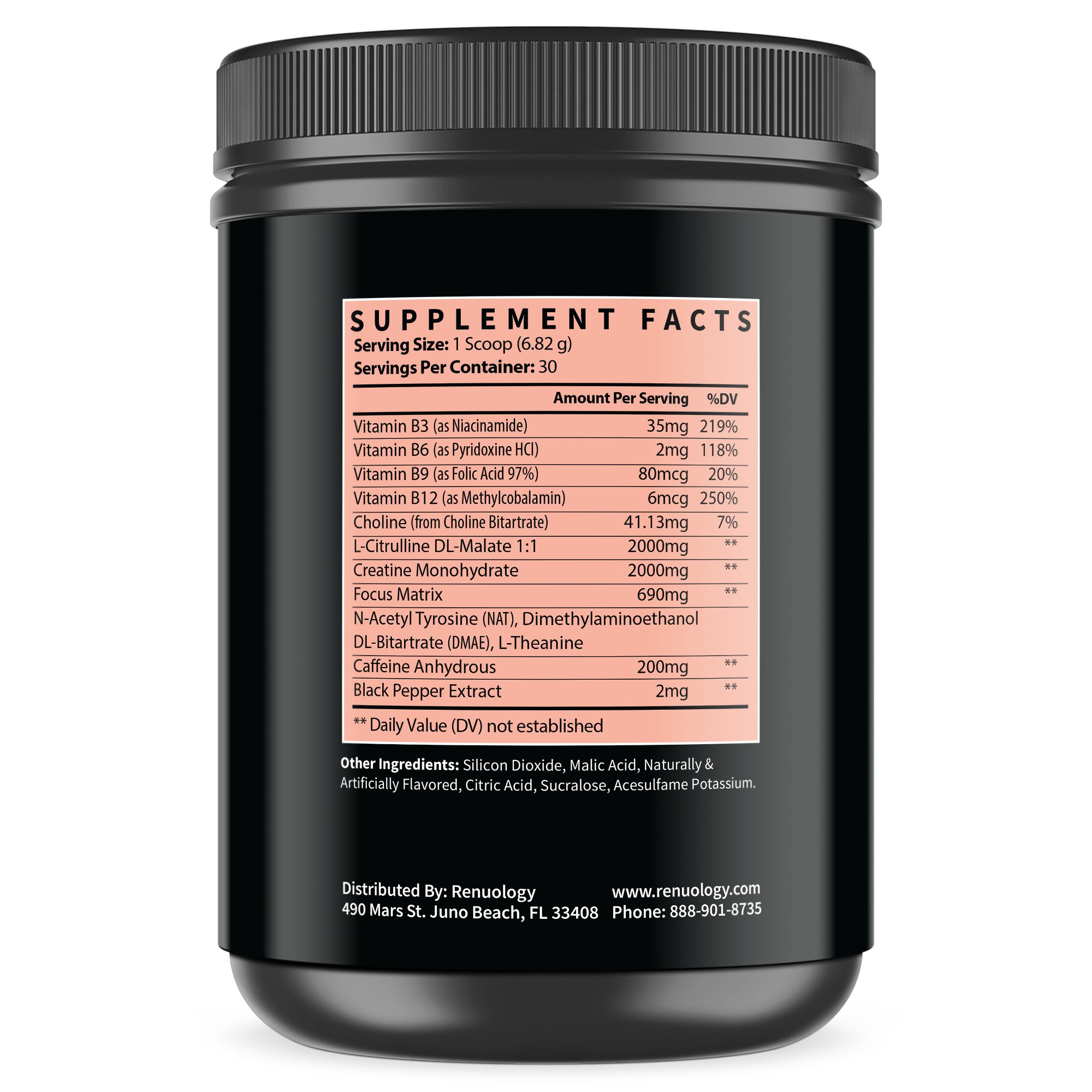 Pre-workout supplement for energy, focus, and endurance – advanced formula with caffeine, beta-alanine, and L-citrulline – boosts strength, stamina, and workout performance – sugar-free, fast-acting powder