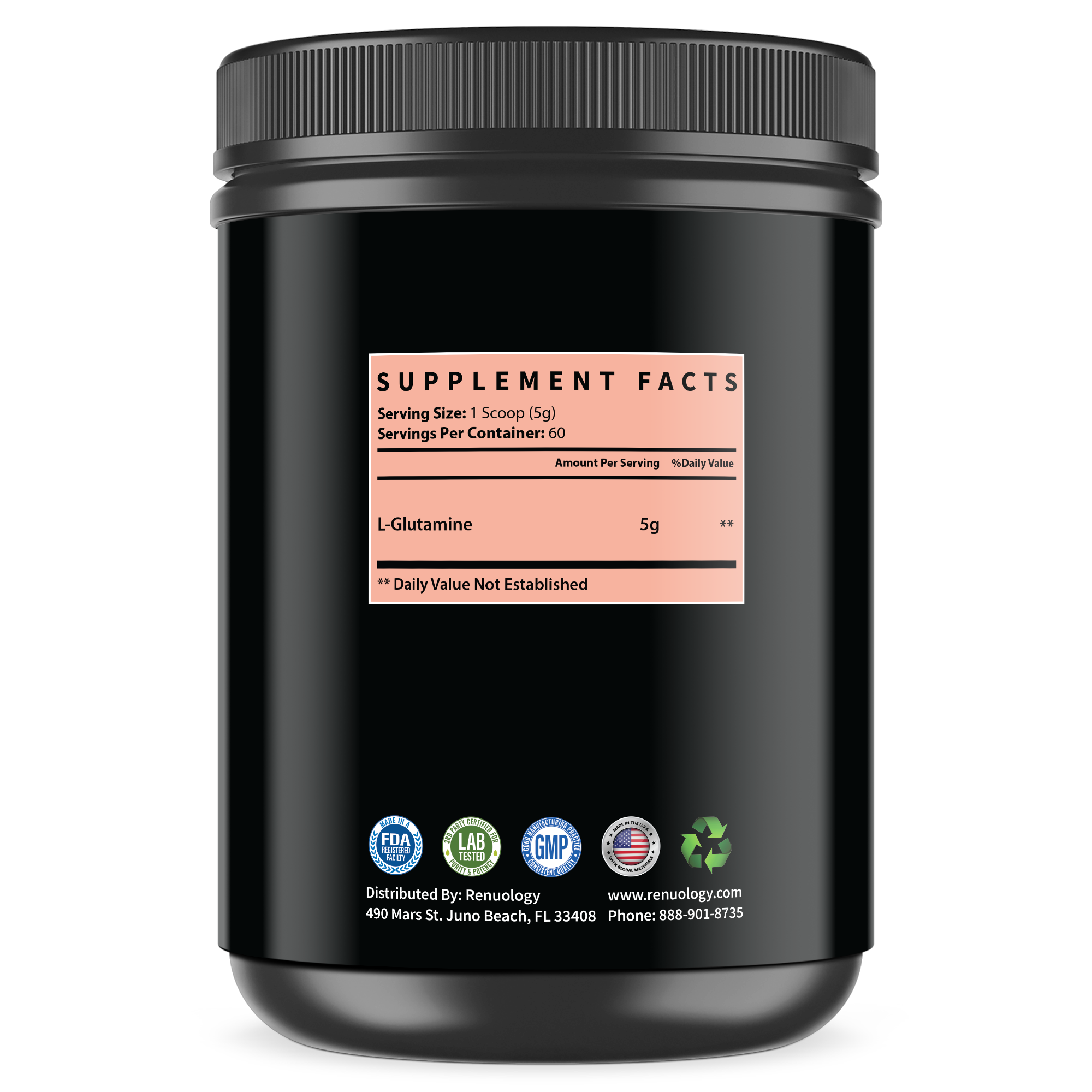 L-glutamine powder supplement – supports muscle recovery, gut health, and immune function – unflavored, micronized, and keto-friendly – ideal for post-workout repair and athletic endurance