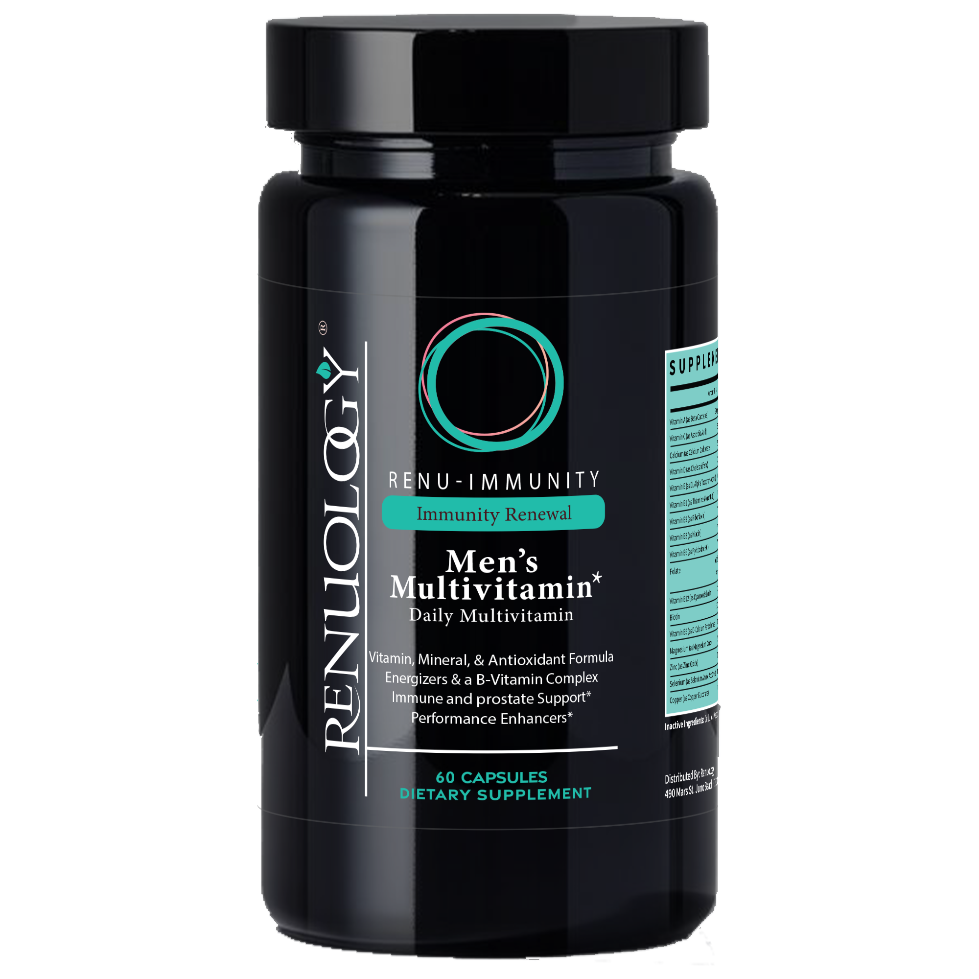 Male multi-vitamin supplement. Daily men support.