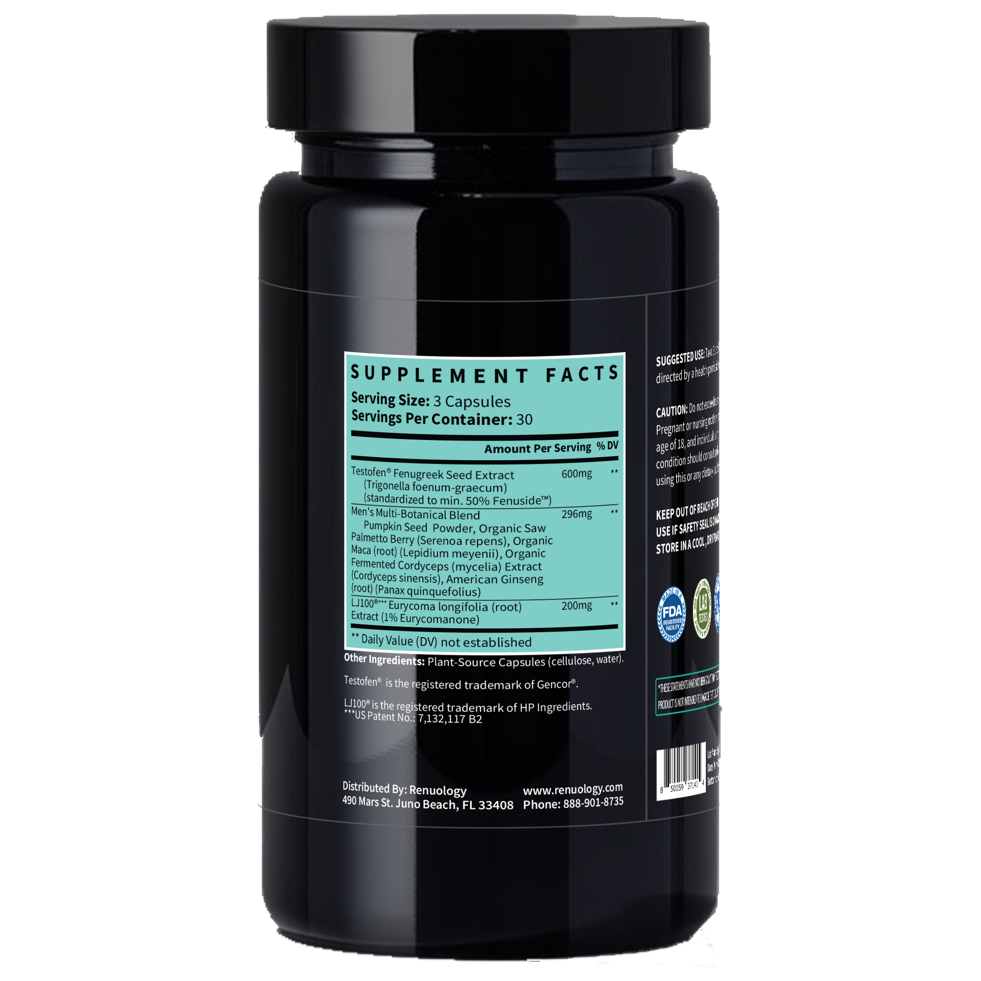 Male Hormone Testosterone Supplement. Including Patented ingredient Testofen. Natural Male Supplement.