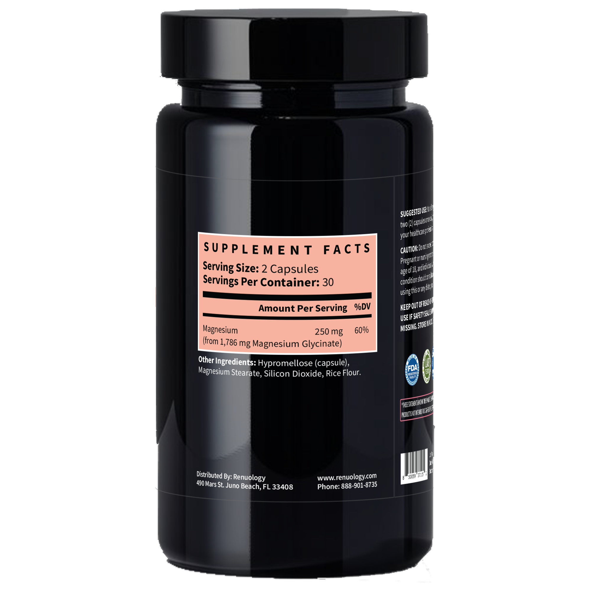 Magnesium Glycinate supplement – highly absorbable, gentle on stomach – supports deep sleep, muscle recovery, and stress relief – vegan, non-laxative capsules
