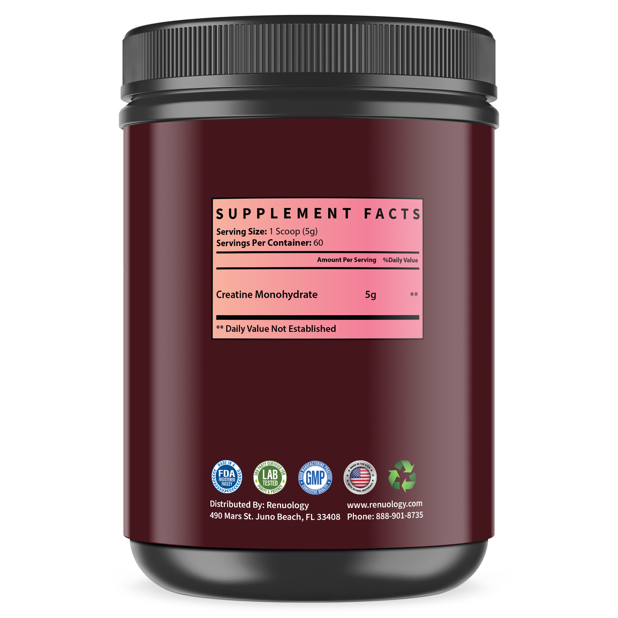 Creatine monohydrate for strength and performance