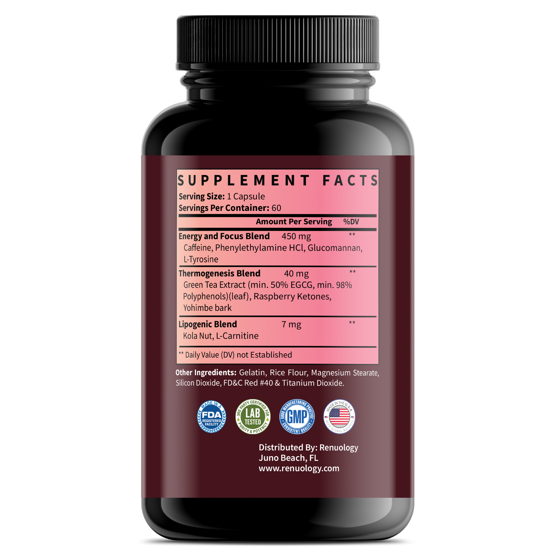 Oxy-burn fat burner for energy and metabolism