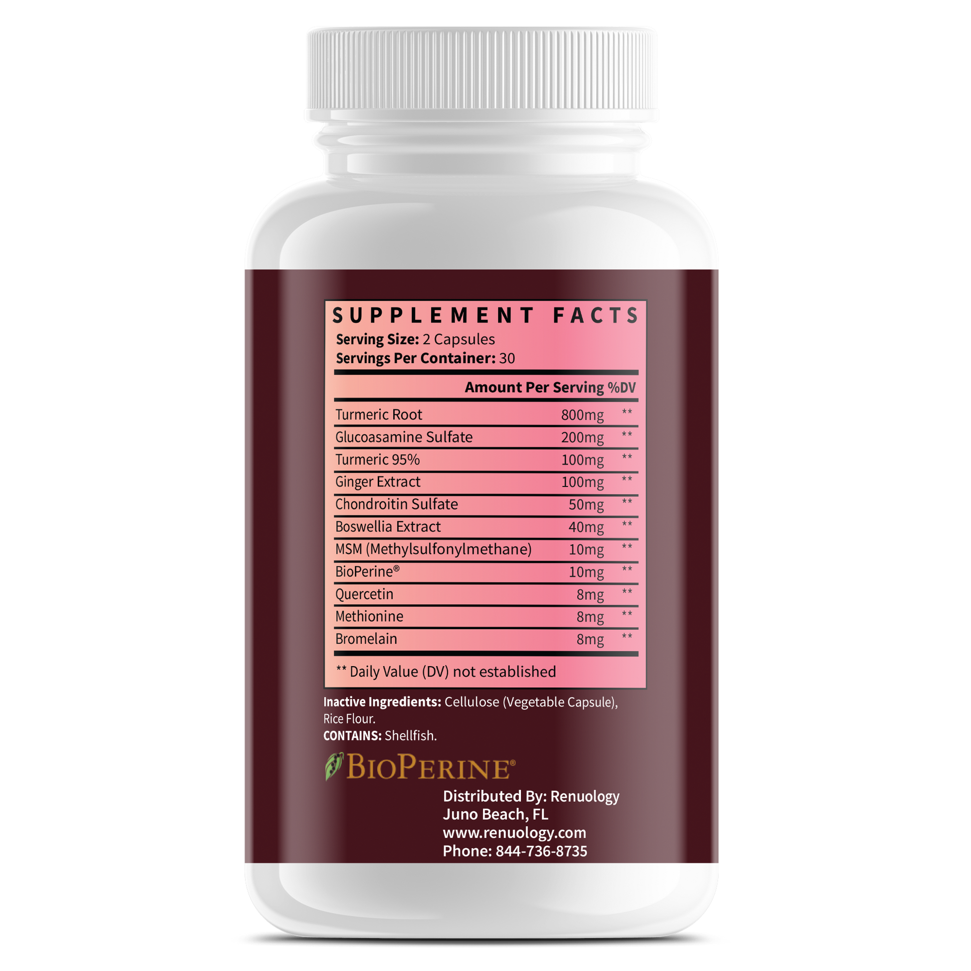 Joint care supplement for pain relief and inflammation