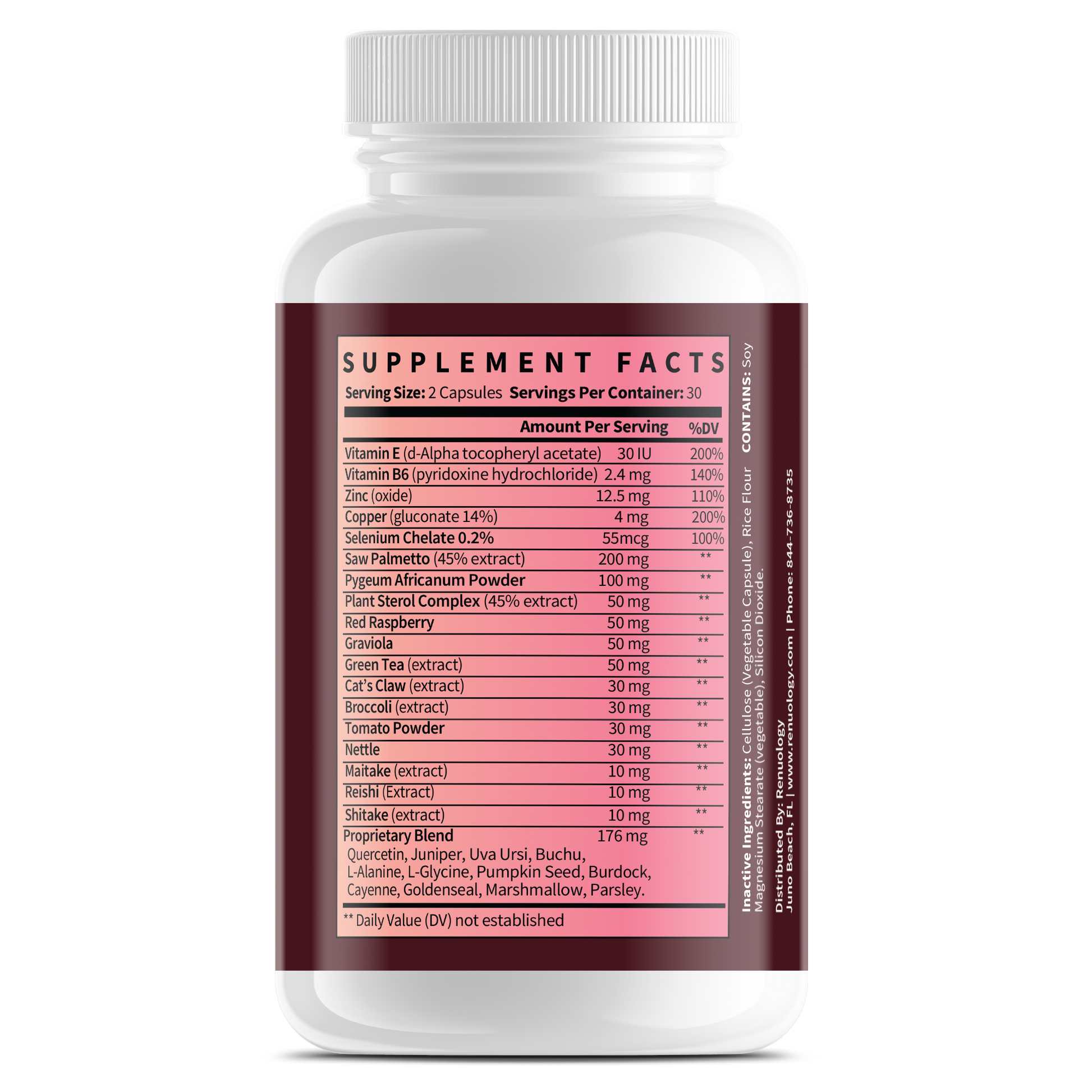 Prostate support supplement with saw palmetto