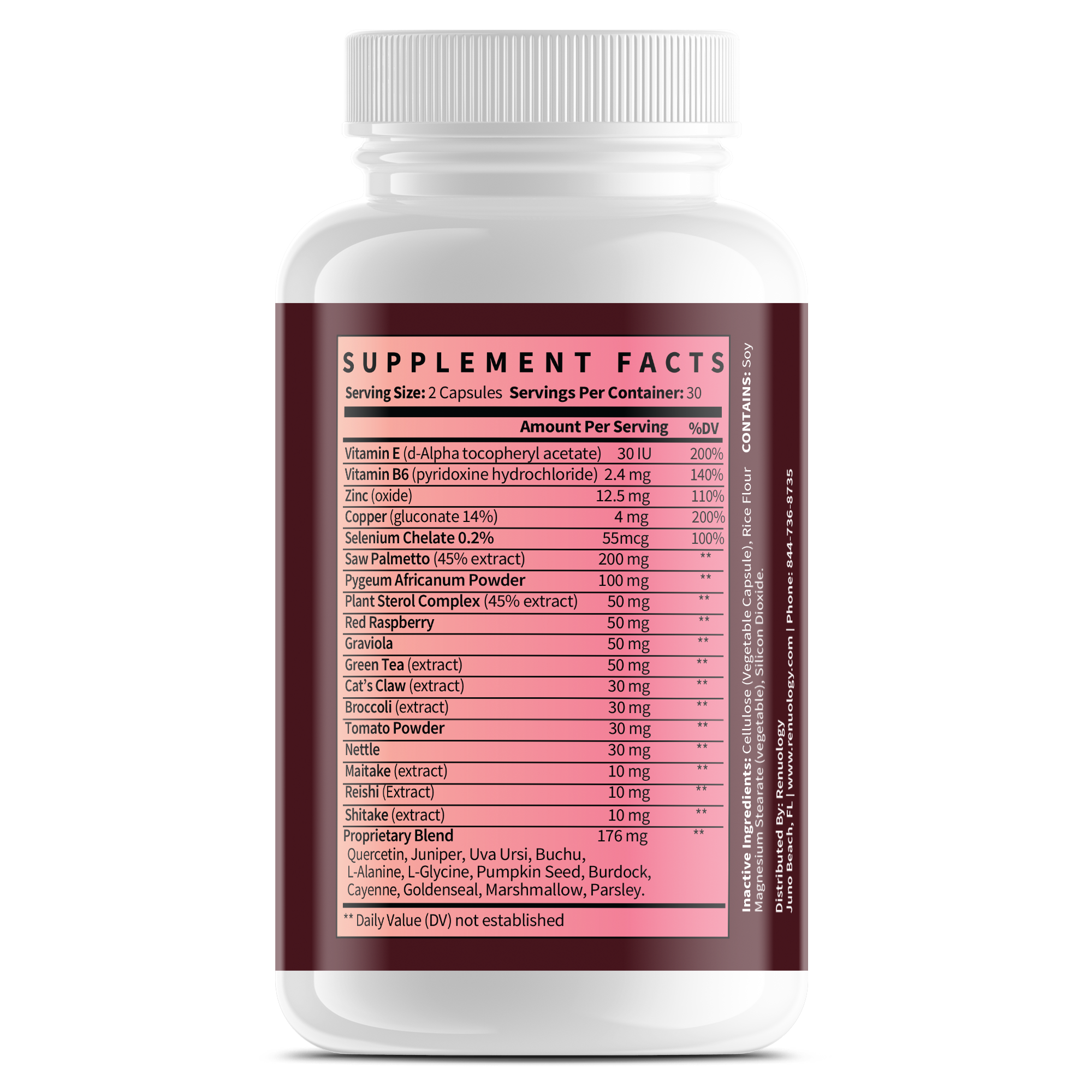 Prostate support supplement with saw palmetto