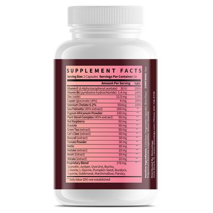 Prostate support supplement with saw palmetto