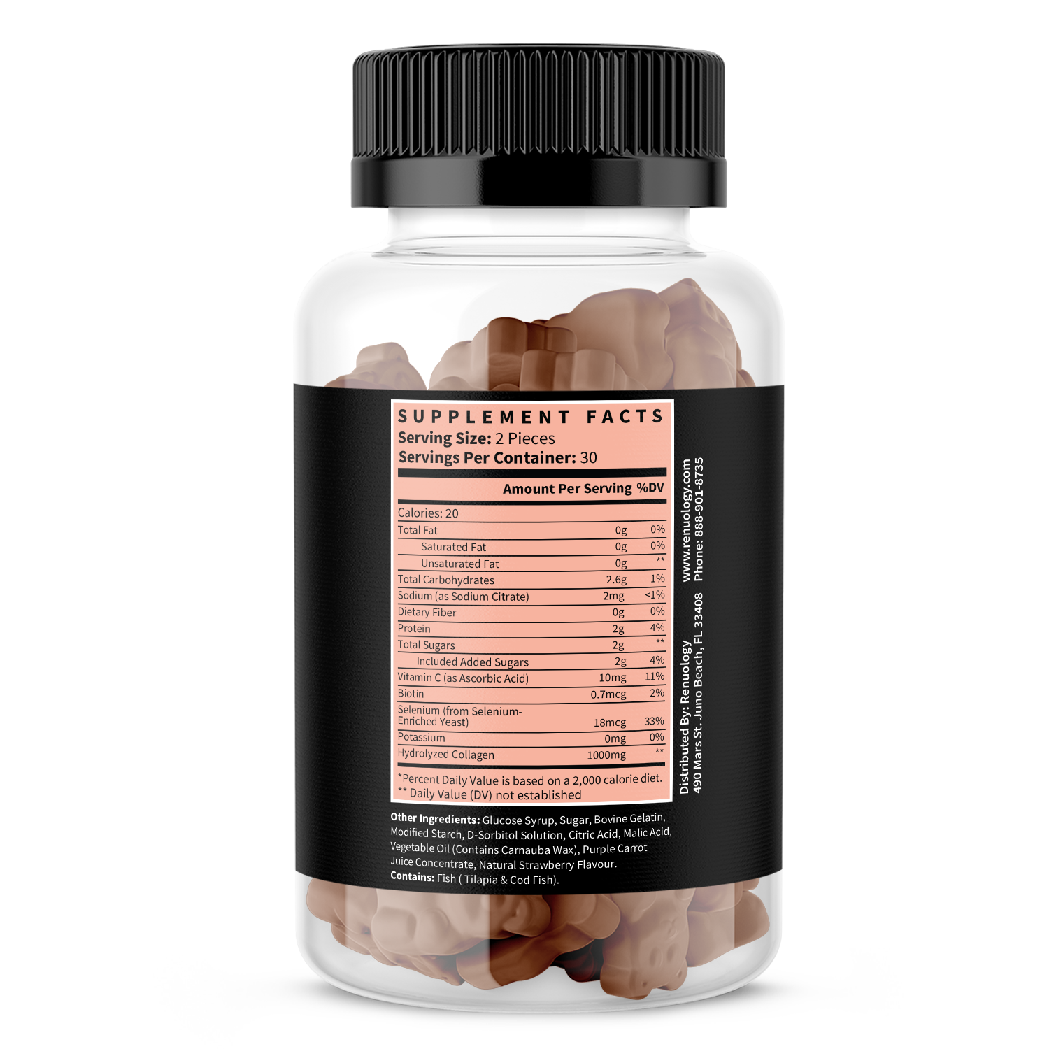 Collagen gummies for skin, hair, and nail support. Anti-aging beauty supplement with biotin and vitamin C for youthful glow.