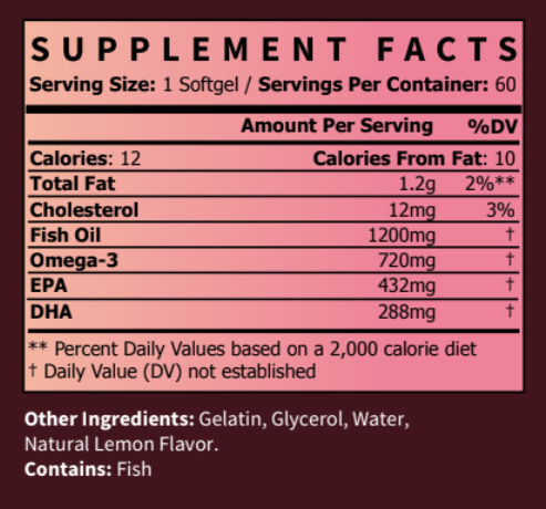 Triple strength omega 3 fish oil for overall wellness